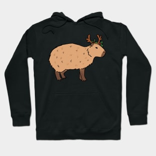 Cute christmas capybara illustration Hoodie